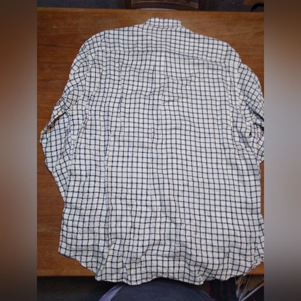 Eremenegildo Zegna Men's Collared Shirt, Sz XL 100% Linen Cream with Blue… - Picture 6 of 12